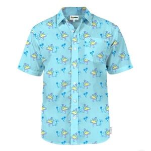 Tipsy Elves Men's Light Blue Shirt Tacosaurus